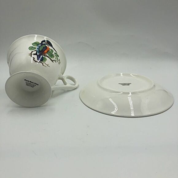 Vintage Gracie Bone China by Coastline Imports Hummingbird Teacup Saucer Set - Picture 7 of 14